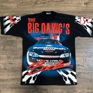 VINTAGE Large Nascar Dale Earnhardt  Double Sided Graphic T Shirt THE BIG DAWGS